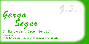 gergo seger business card